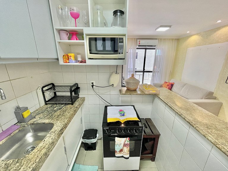 Apartamento confortável ao lado da beira mar