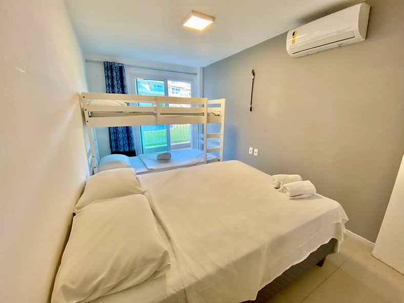 Apartamento térreo e com vista da Piscina